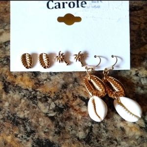 New beach theme earrings.  3 pairs.  Super Cute!
